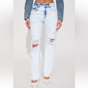 Light wash ripped jeans